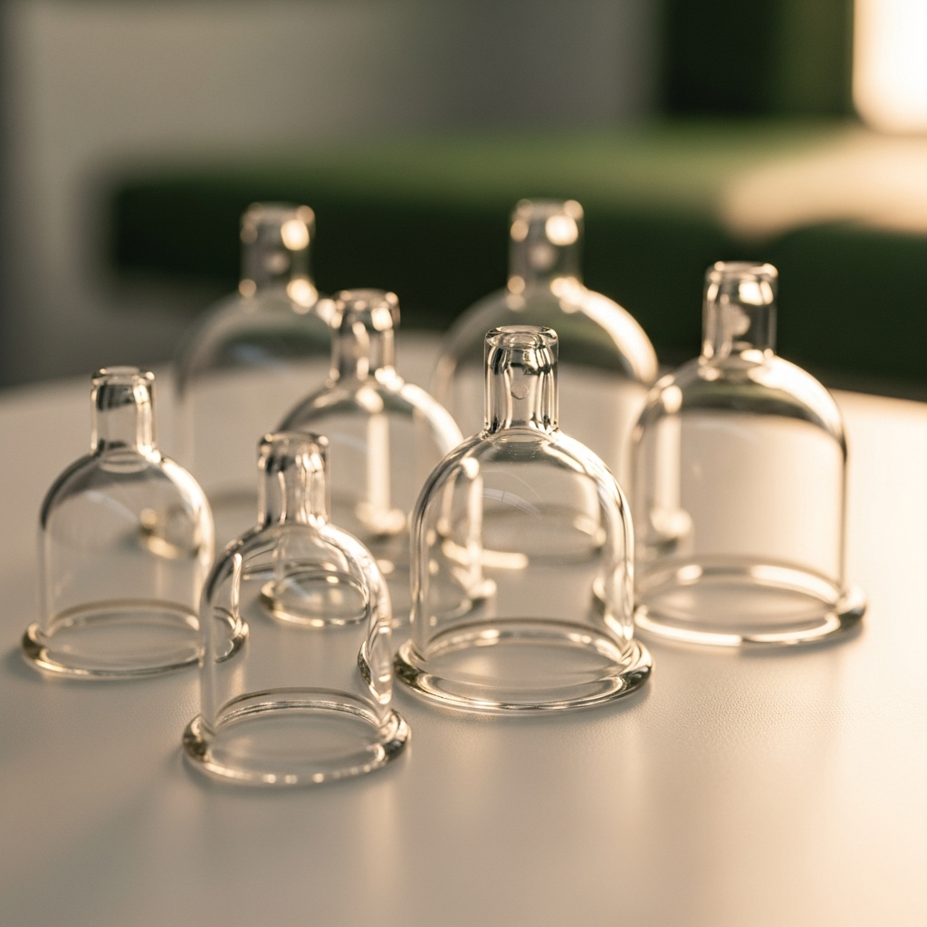 Traditional hijama cupping cups used for wet and dry cupping therapy